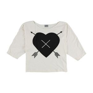 Scratch Womens Heart And Arrow Graphic T-Shirt, Off-White, S, DM